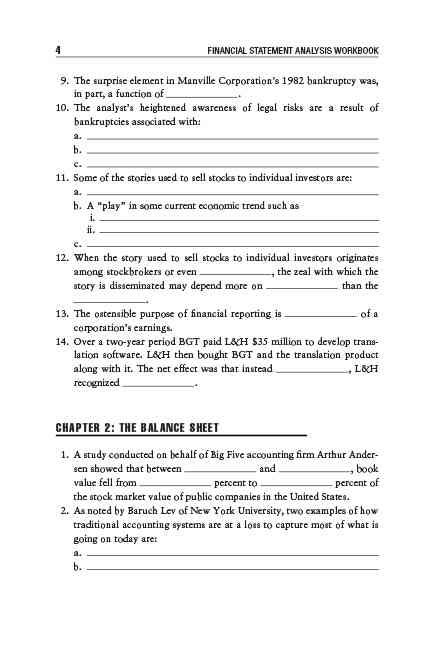 Financial statement analysis workbook