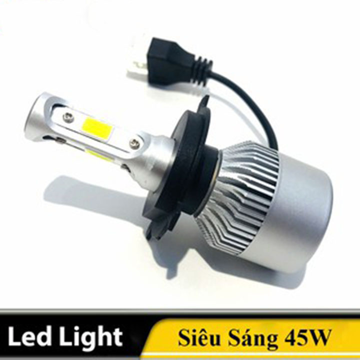 (GIÁ 1 CHIẾC) ĐÈN PHA LED 3 TIM CHÂN H4 SIÊU SÁNG, ĐÈN PHA XE MÁY, ĐÈN PHA C6 3 TIM SIÊU SÁNG