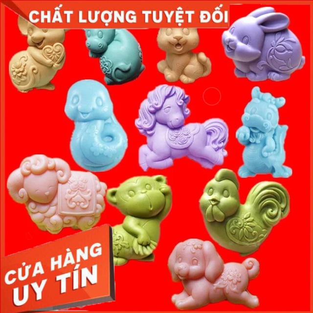 Bộ khuôn silicon 4d 12 con giáp lẻ từng con