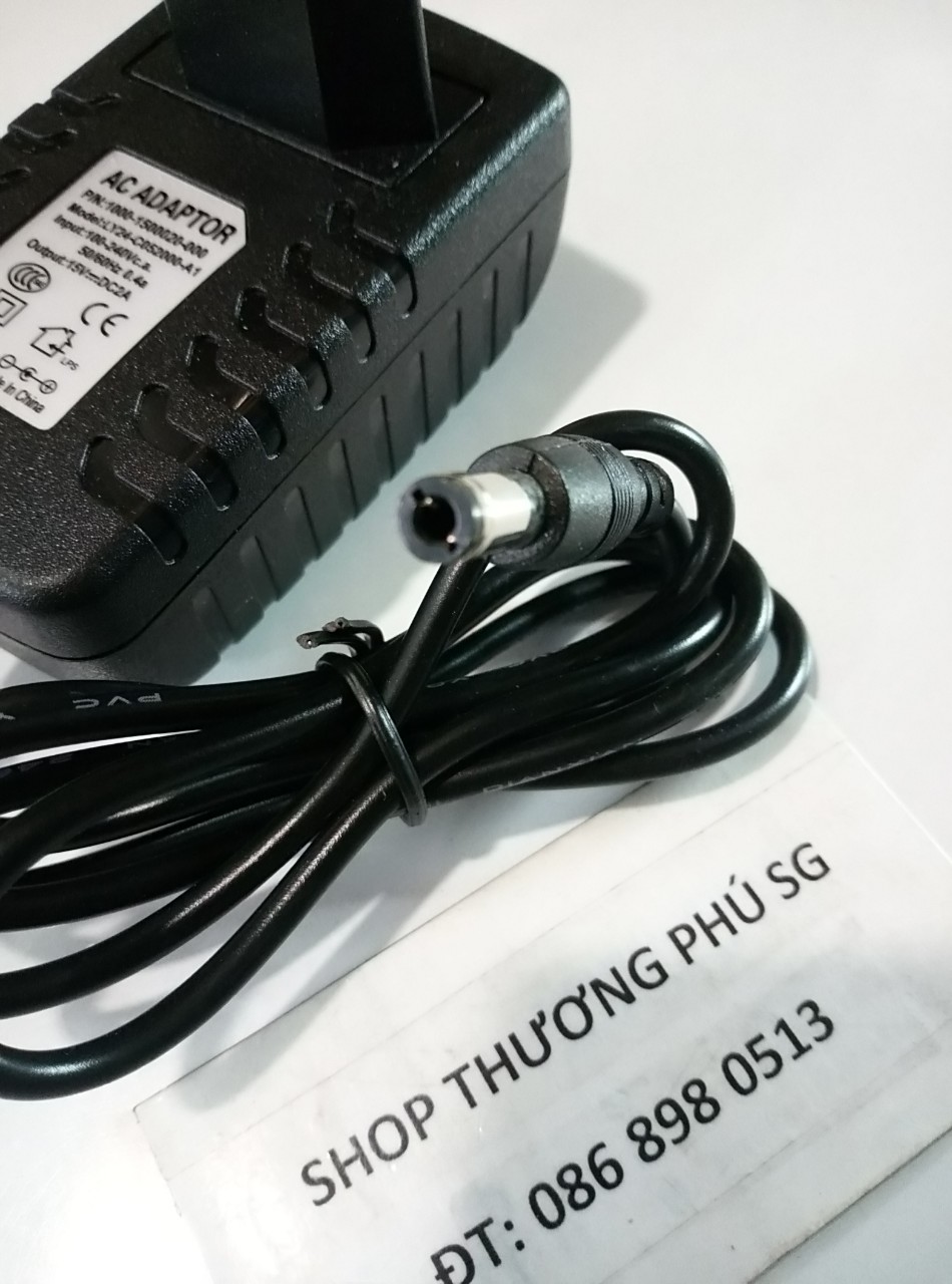 [HCM]Bộ chuyển nguồn Adapter DC: 15V - 2A (Đầu lớn - Chuẩn cắm 5.5mm X 2.1~2.5mm)