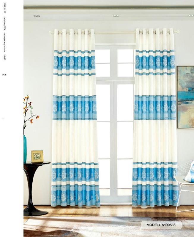 Màn Rèm Cửa Chính - Rèm Cửa Sổ - Vải Gấm HQ - Vải dày rủ đẹp - Kiểu Khoen Ore - Mẫu 1905-8 - Tuỳ chọn kích thước từ 150cm đến 500cm (Xanh Ngọc)