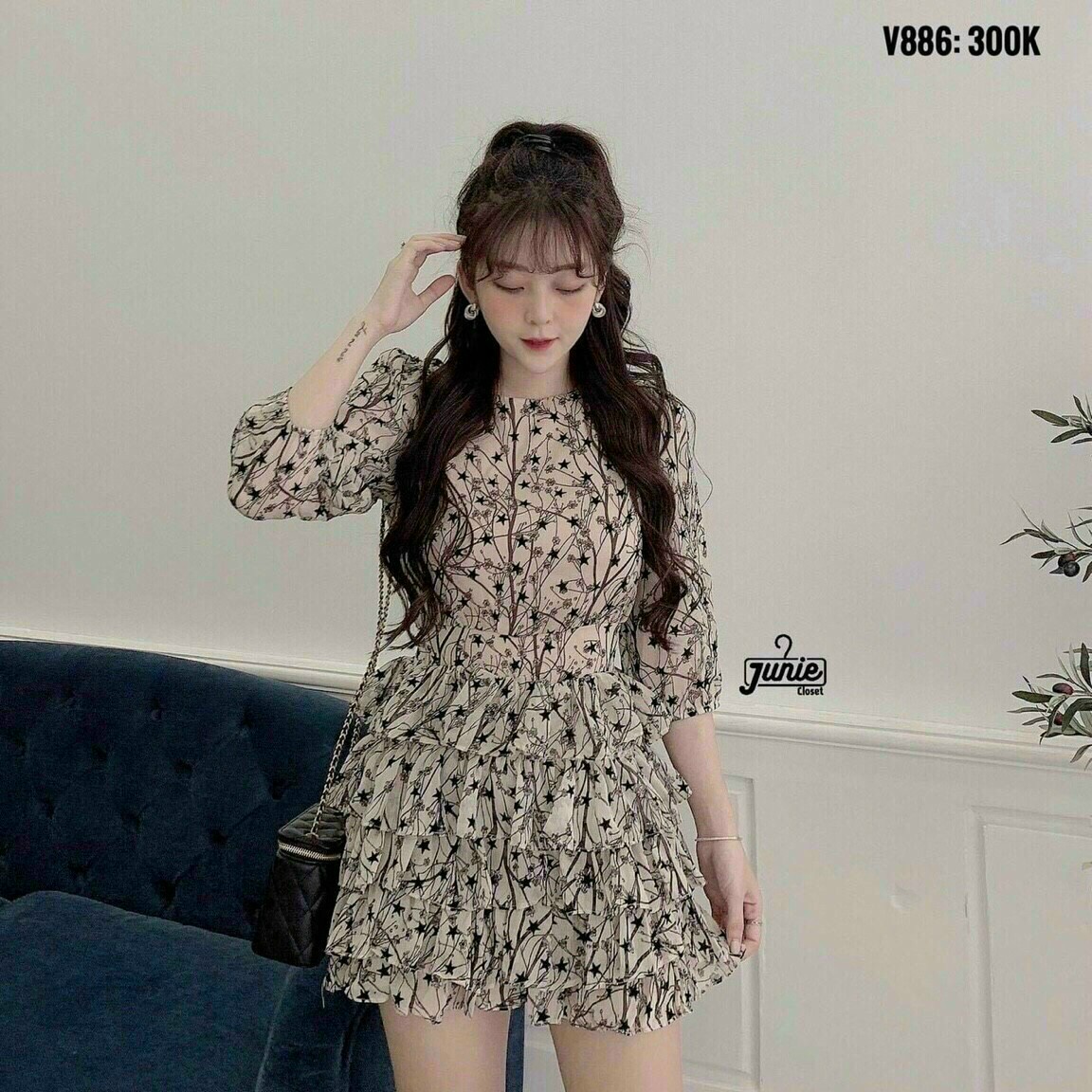 [HCM]Dầm hoa nhí họa tiết thắt eo