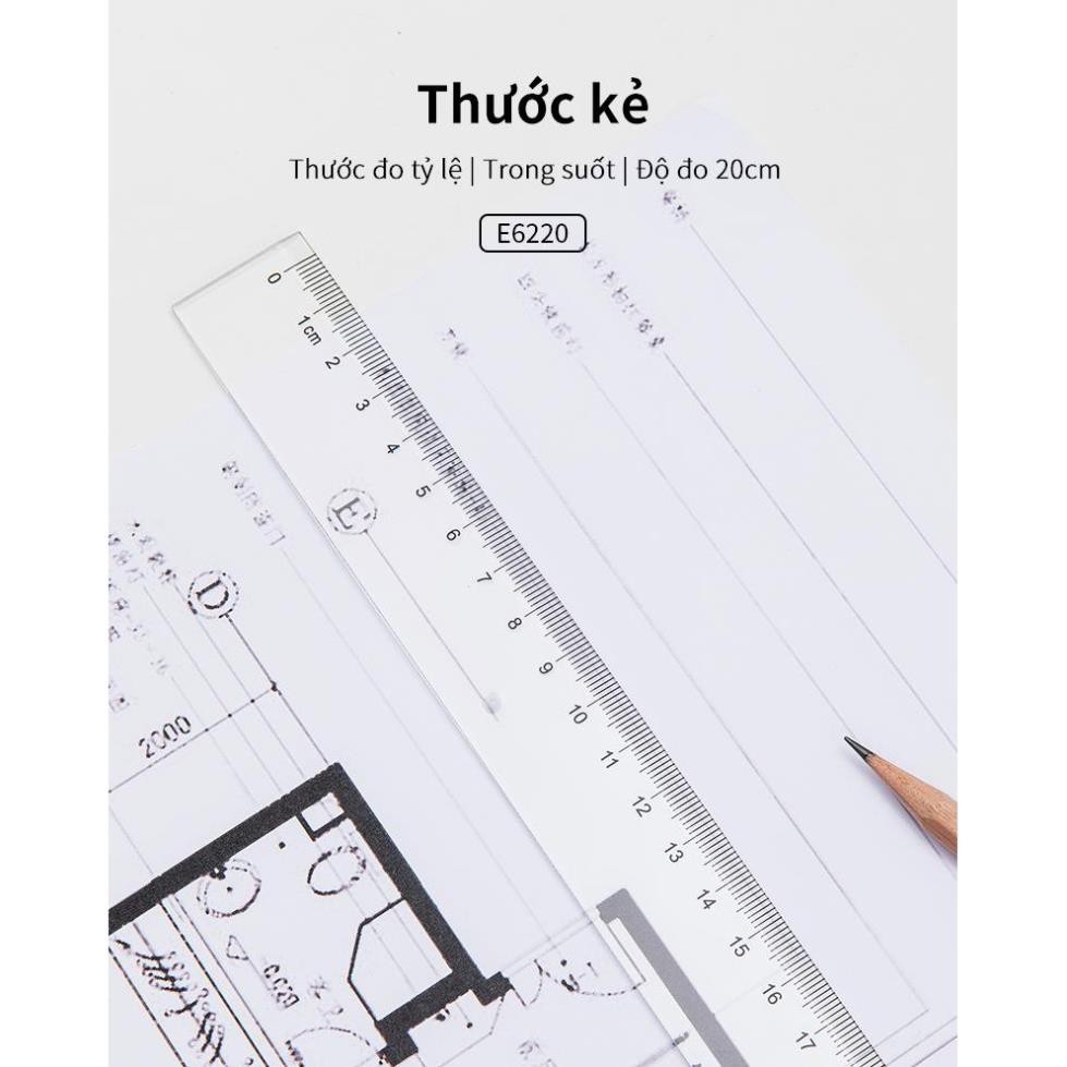 Thước Kẻ Deli Trong Suốt - 20/30Cm - 1 Chiếc - E6220/ E6230