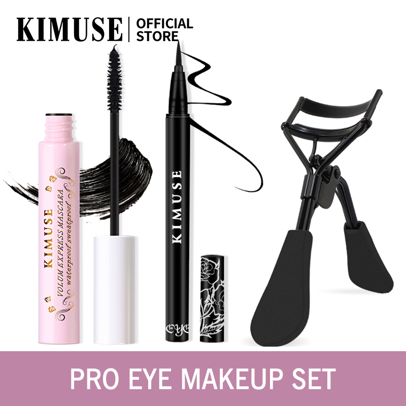 KIMUSE 3 CÁI / Bộ Mascara + Kẻ mắt + Dụng cụ uốn mi