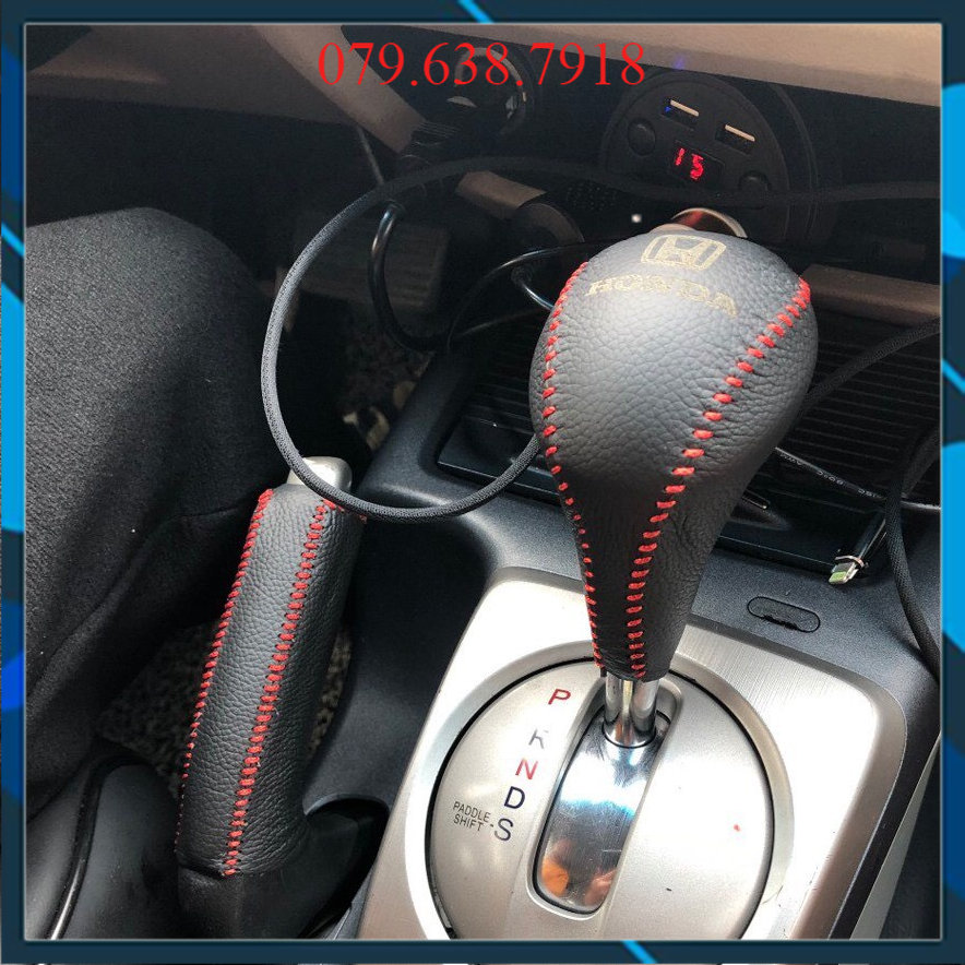 [Da Bò] Bọc cần số, Tay Phanh xe HONDA CIVIC (2006-2011) SỐ TỰ ĐỘNG