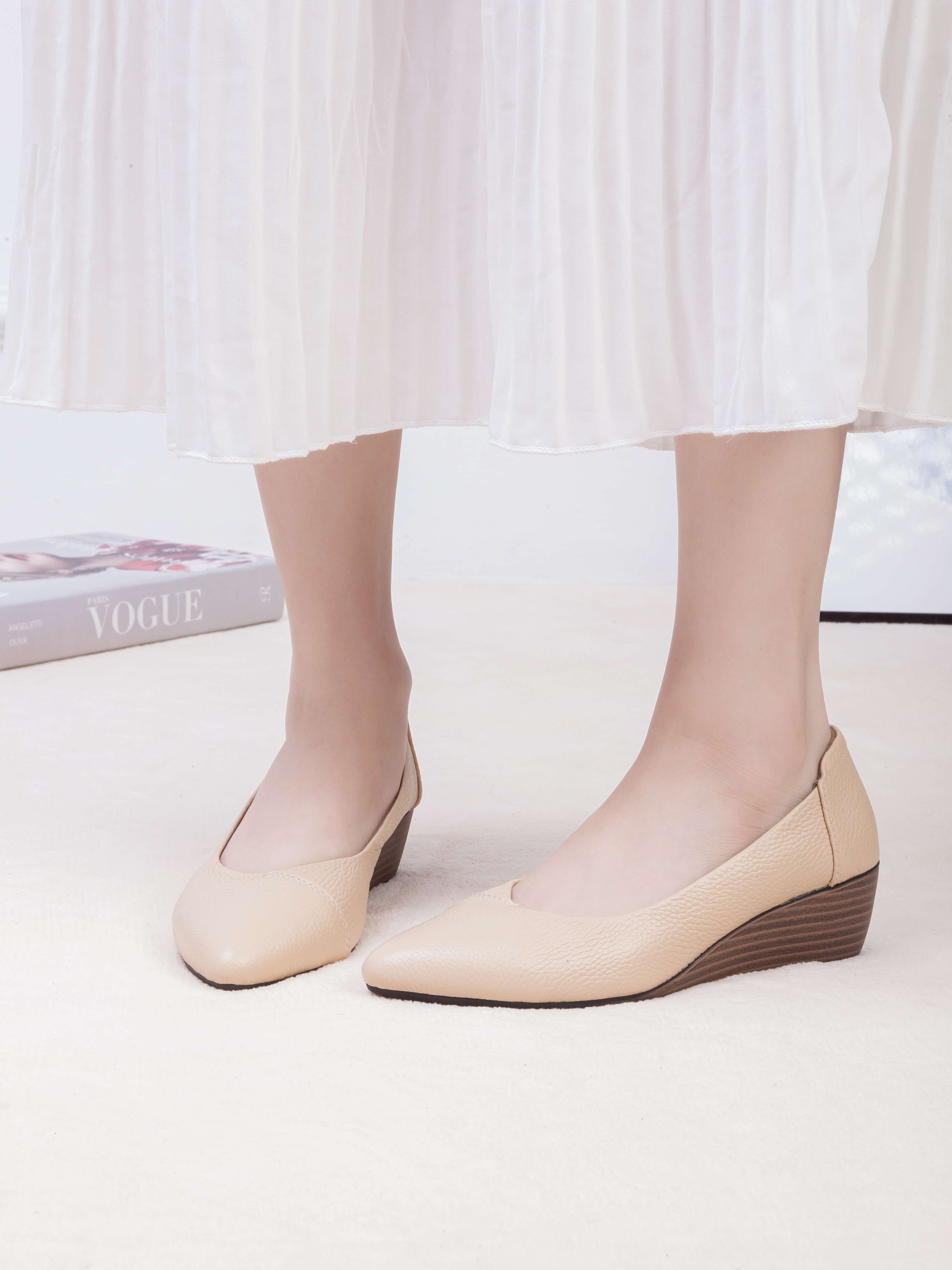 Giày Búp Bê Đế Xuồng Da Thật Mũi Nhọn Pixie X783