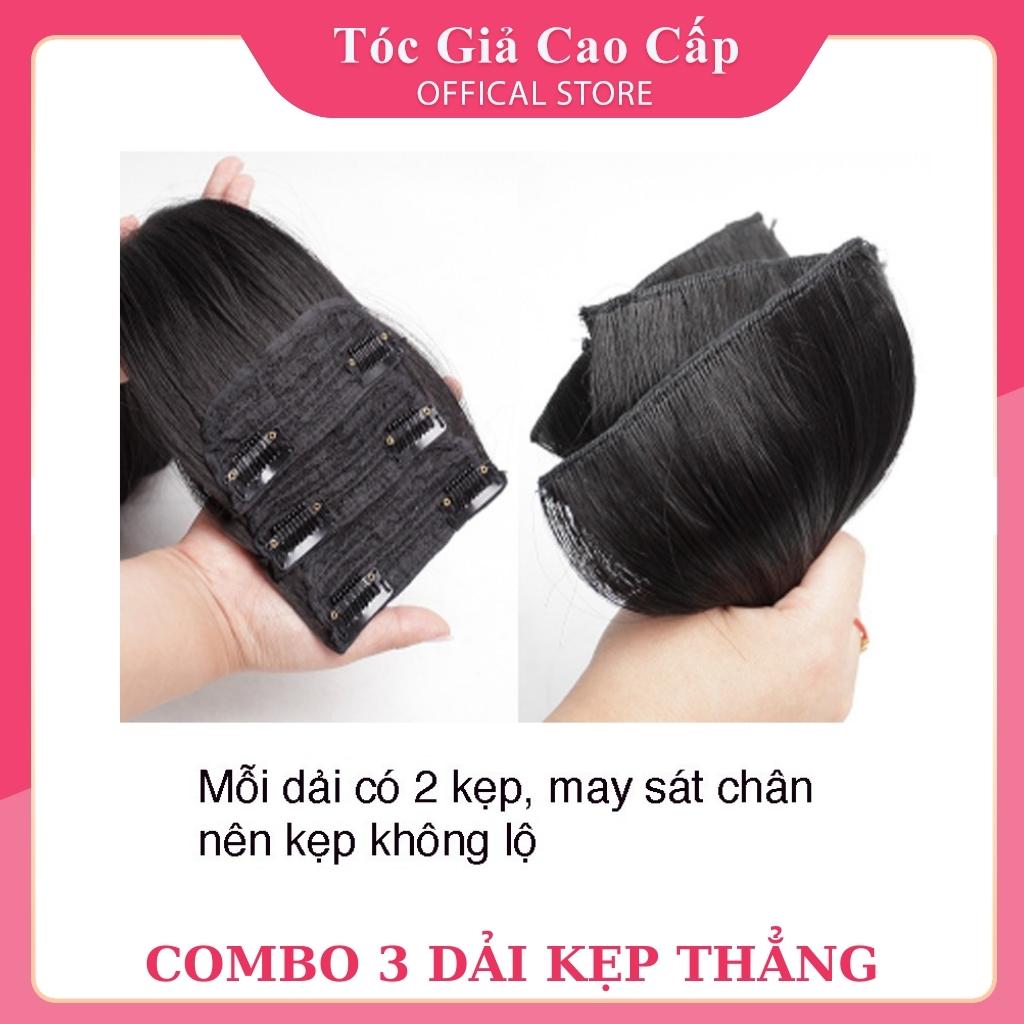Tóc giả kẹp 🥸FREESHIP🥸 Tóc giả sét kẹp thẳng 3 tép