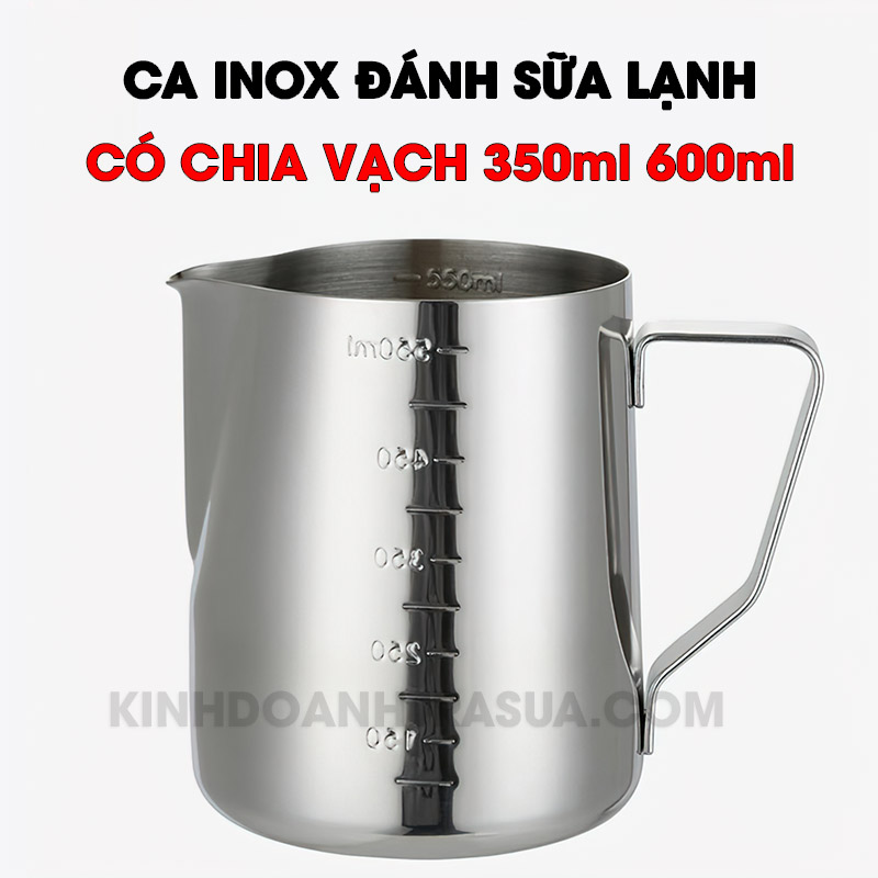 Ca đánh sữa lạnh Inox 350ml 600ml