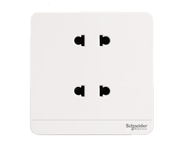 Bộ ổ cắm đôi 2 chấu 10A, dòng AvatarOn mặt vuông loại Đẳng Cấp, Sang Trọng Schneider Electric