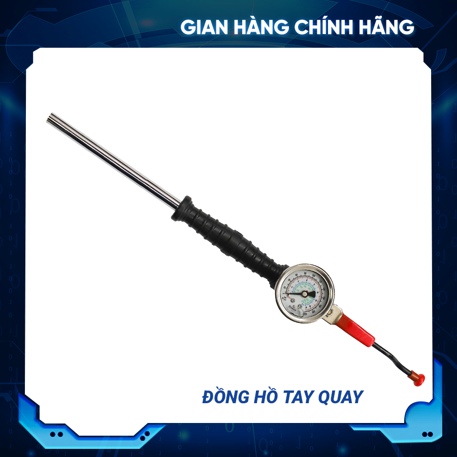 Tay bơm lốp có đồng hồ (Đồng hồ tay quay)