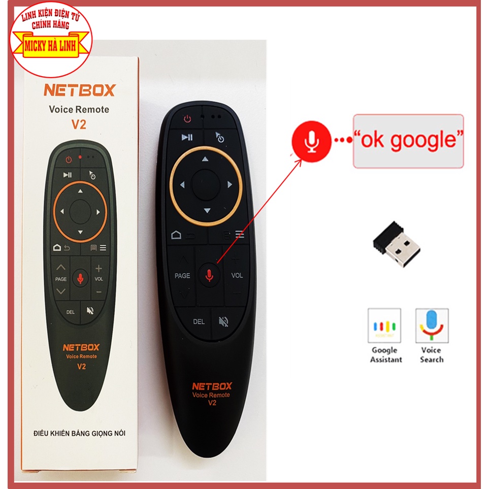 Remote chuột bay netbox v2 hỗ trợ tìm kiếm giọng nói