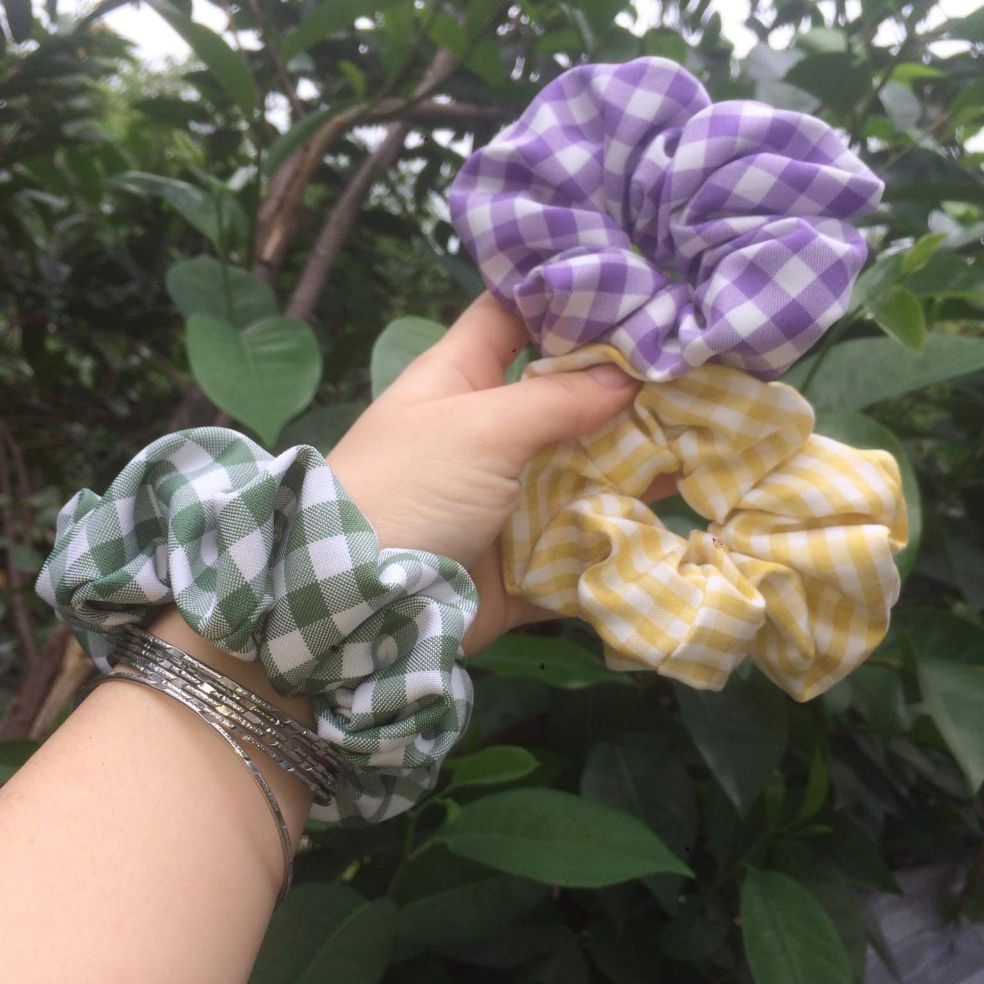 Scrunchies, crunchies 1 lớp kẻ caro