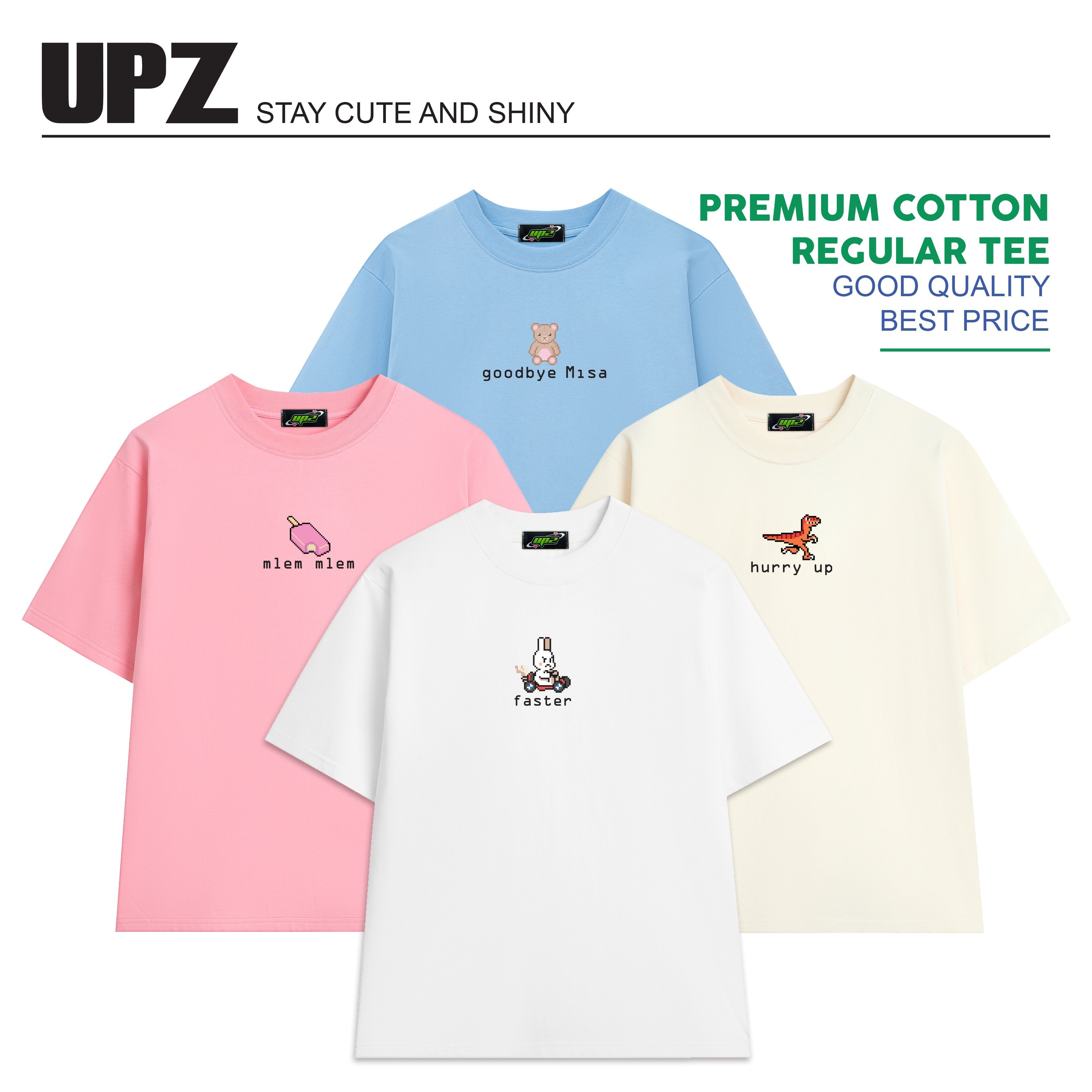 UPZ Áo Thun In Logo Pixel (4 Màu)