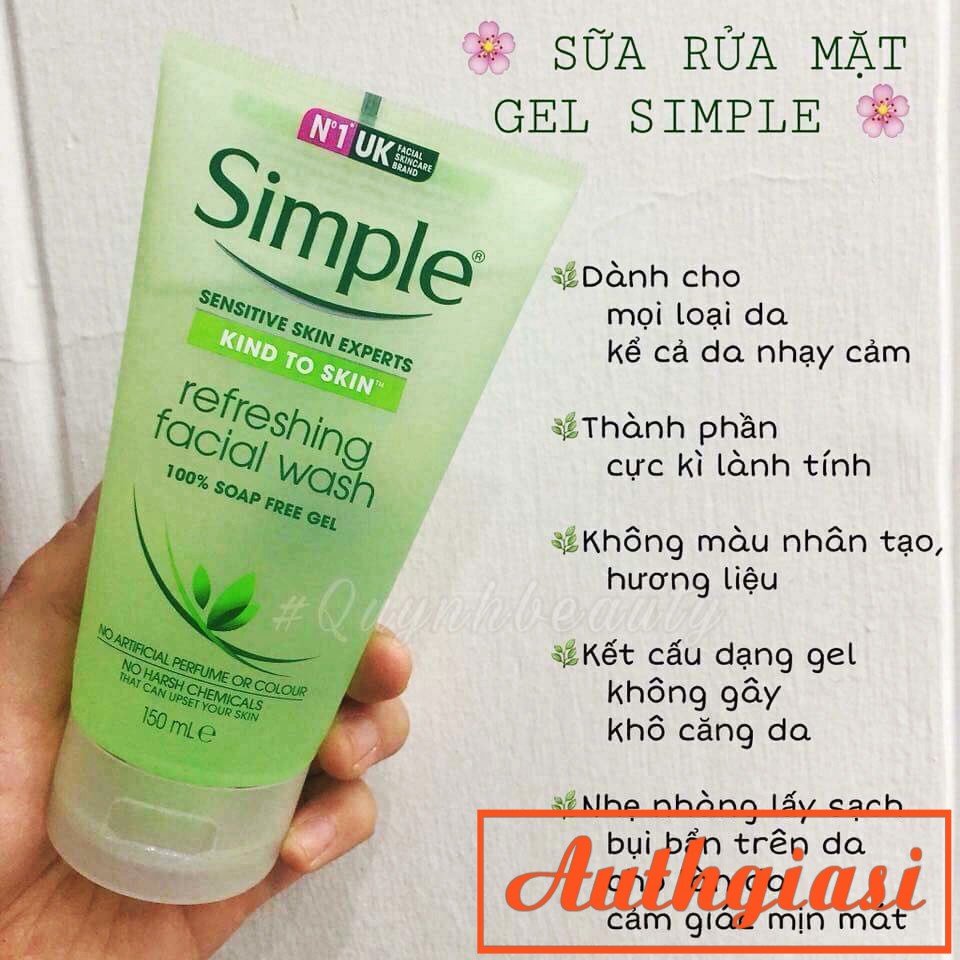 Sữa Rửa Mặt Dạng Gel Simple Dành Cho Da Nhạy Cảm
