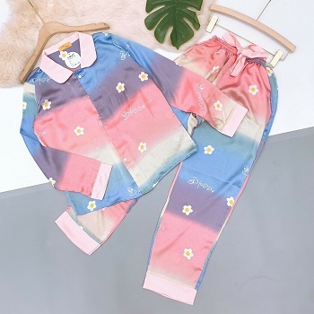 [HCM]Đồ Bộ Mặc Nhà Tay Dài Quần Dài Vải Lụa Satin Mềm Mịn