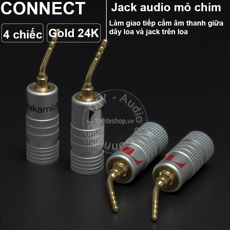 4PCS - Audio speaker jack plug OD4mm