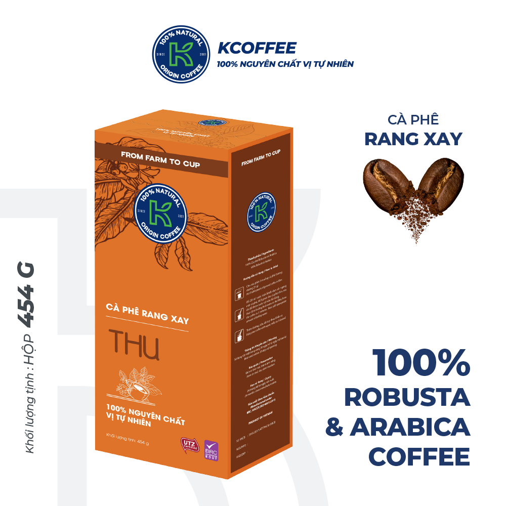 Cà phê Rang xay Đặc sản Nguyên chất Pha phin K Coffee K Thu 454g