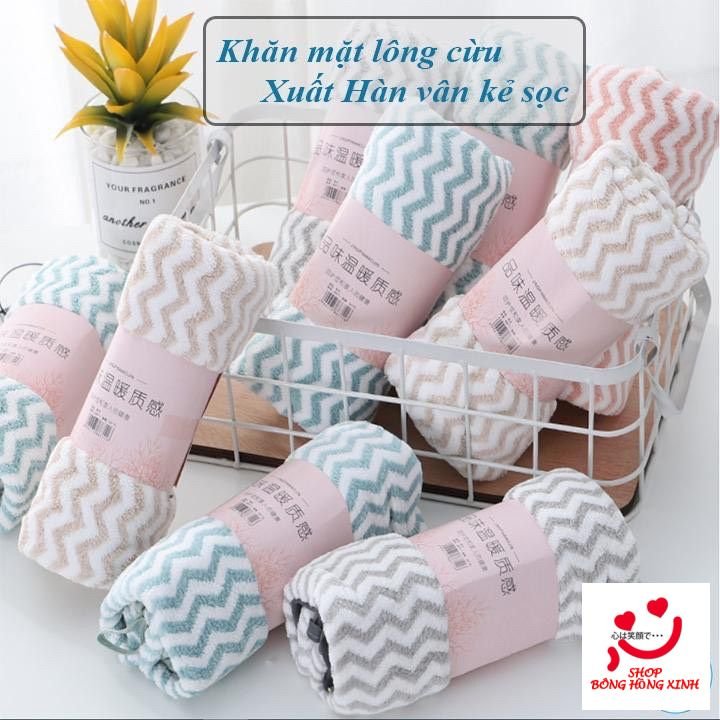 Khăn mặt hàn quốc lớn lông cừu 30x50cm siêu thấm hút, nhanh khô
