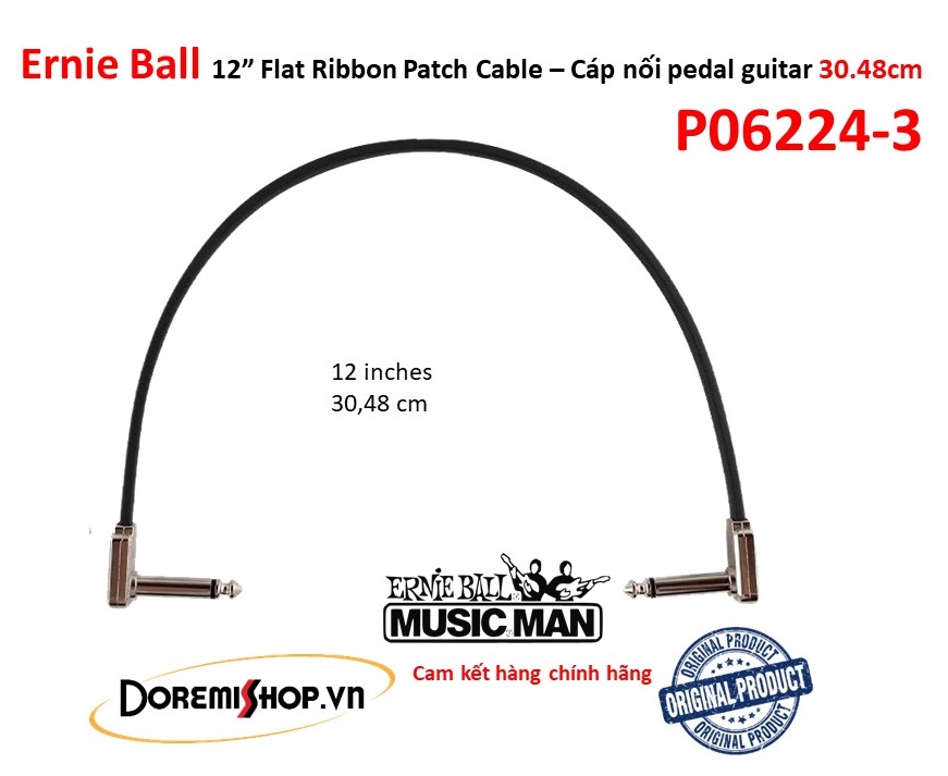 Cáp tín hiệu nối pedal DẸP-SIÊU MỎNG - Ernie Ball Flat Ribbon Patch Cables