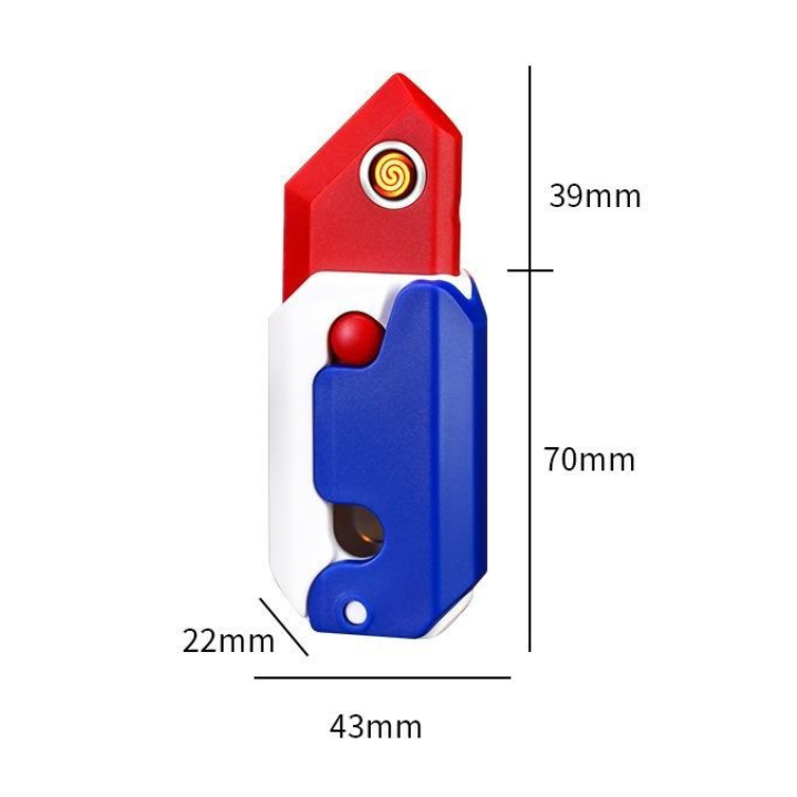 [HCM] Đồ Chơi Bật Lửa Dao Củ Cà Rốt In 3D kéo dài, Kèm Đầu Đốt Sạc Type C
