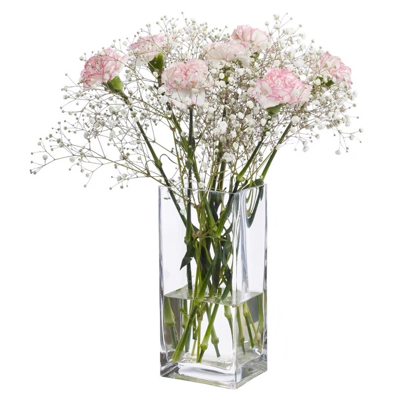 Bình hoa thuỷ tinh trụ VUÔNG cao cấp cạnh 10 cm