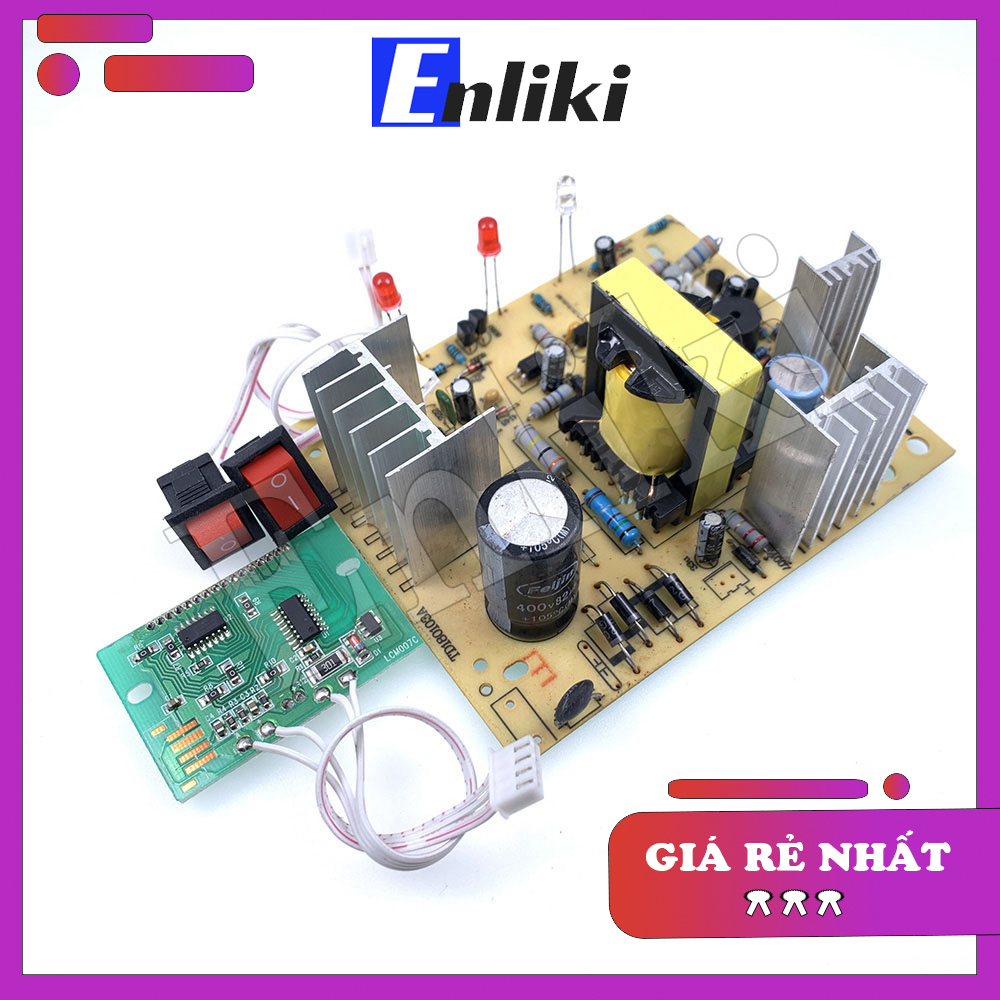 Mạch Sạc Acquy 12V 24V 10A (Kèm Màn Hình LCD Hiển Thị Dòng+ Áp Sạc)