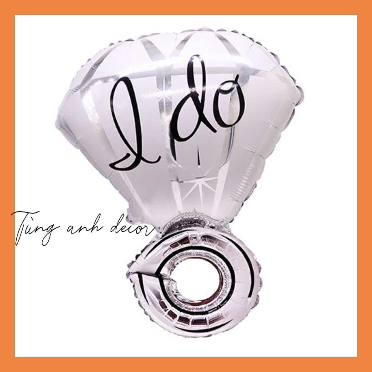 Bóng bay hình chiếc nhẫn i do size to trang trí phòng tân hôn NC88