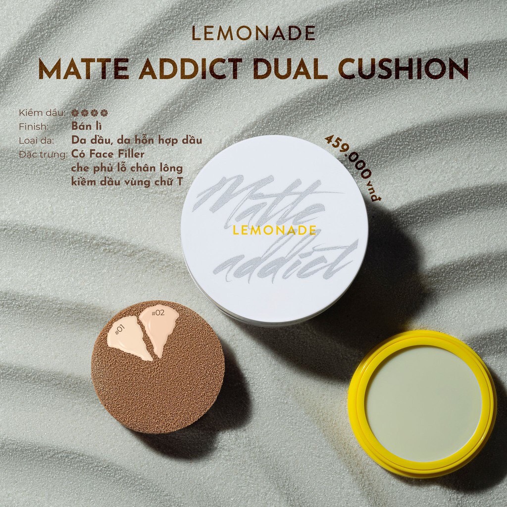 [Chính hãng] Phấn nước kiềm dầu Lemonade Matte Addict Dual Cushion [Lefa]