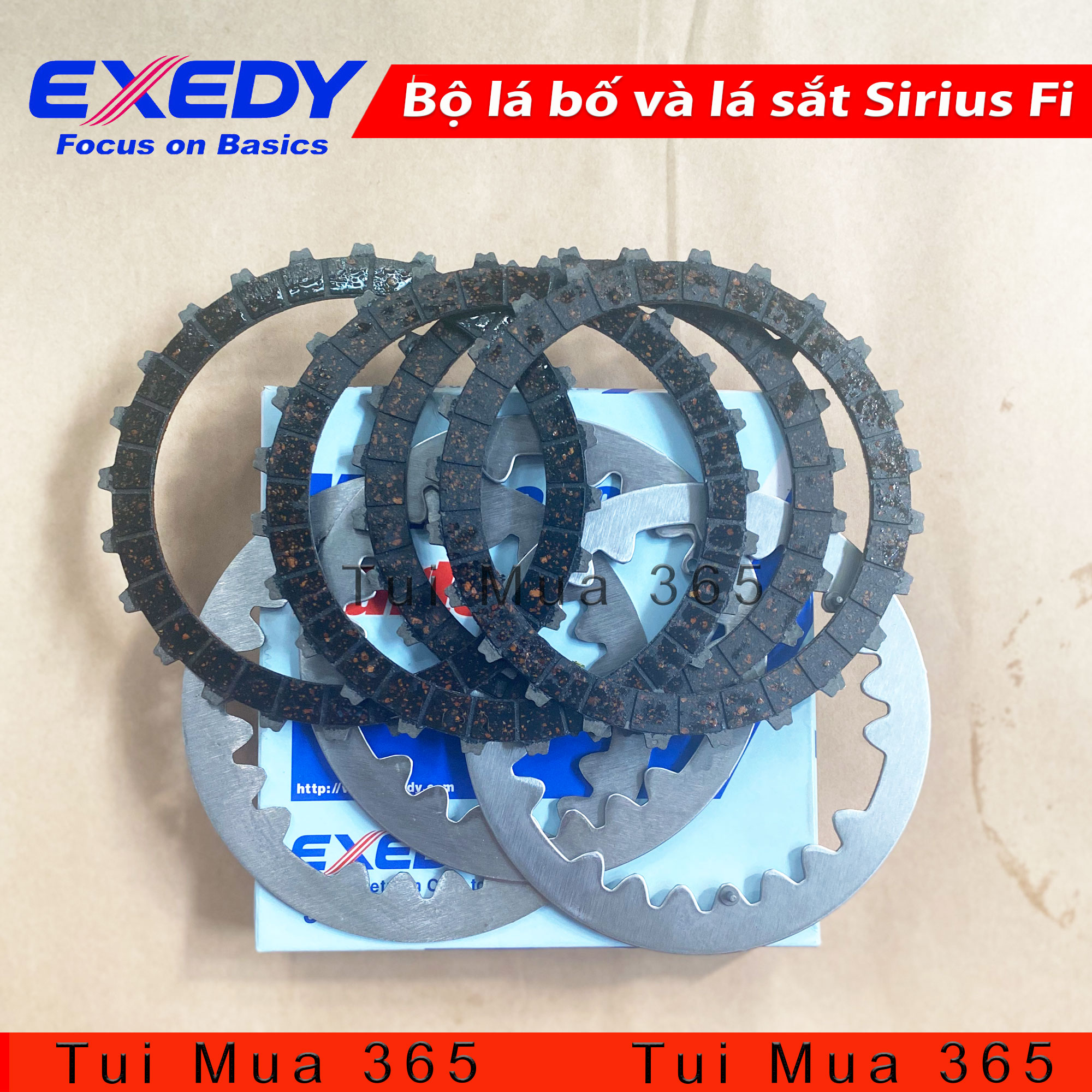 [HCM]Bộ Lá côn sắt Bố Nồi Yamaha Sirius Fi Jupiter Fi đinh tán hàng Zin EXEDY