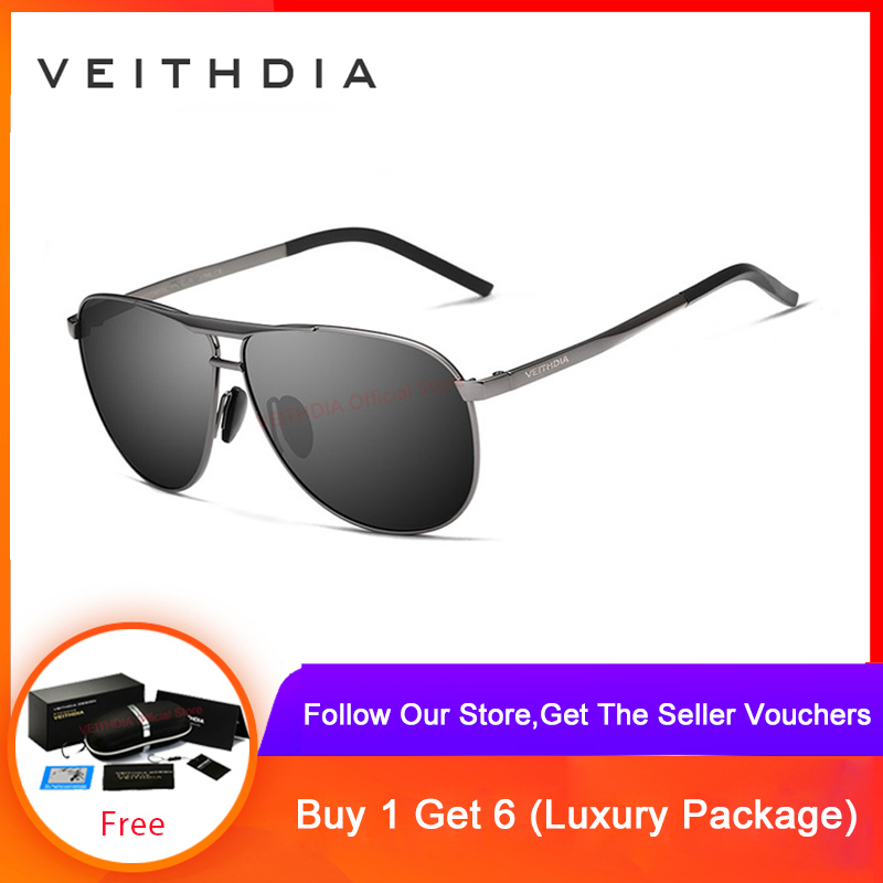 VEITHDIA Classic Men's Vintage Sunglasses Polarized Eyewear Glasses Men V3028