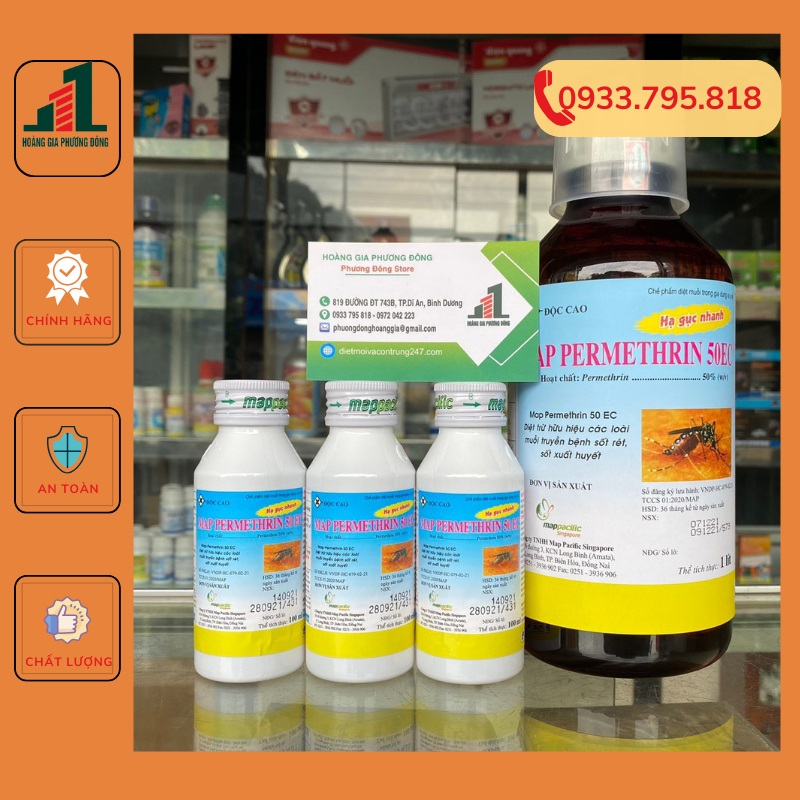 Thuốc diệt muỗi Map Permethrin 50EC Chai 1 lít