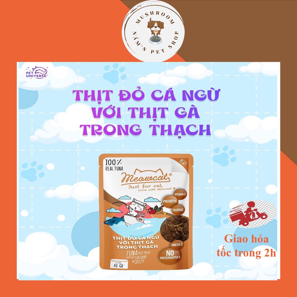 [Thùng 48 gói] Pate Meowcat gói 70g dành cho mèo