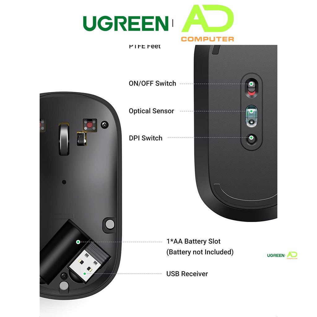 Chuột không dây UGREEN MU001 Tốc độ chuột 4000 DPI