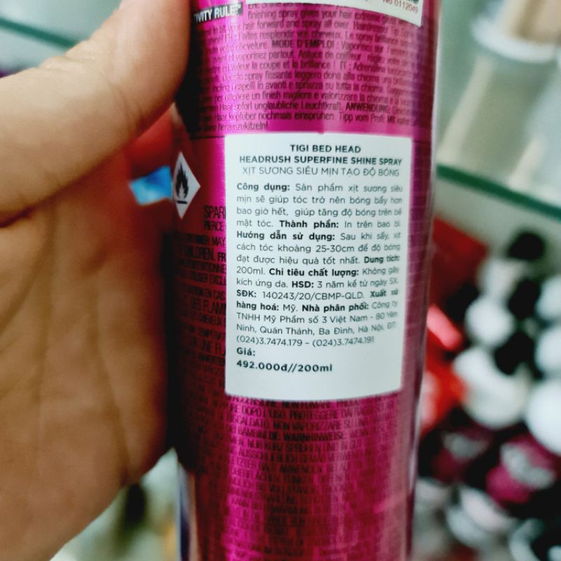 TIGI BEDHEAD Head rush Xịt siêu bóng 200ml