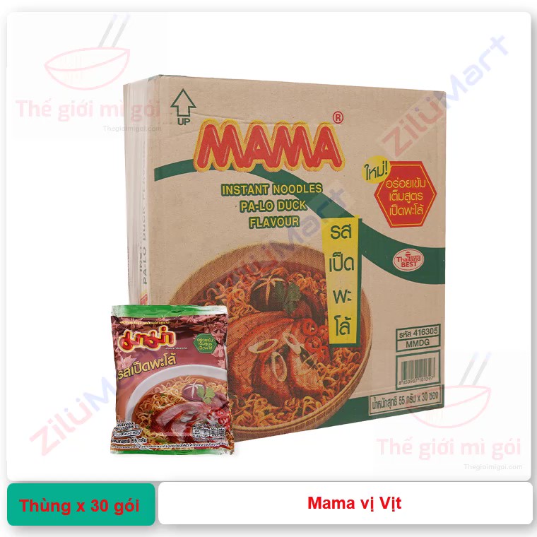 Mì Thái Lan Mama vị vịt (thùng 30 gói) loại 55g