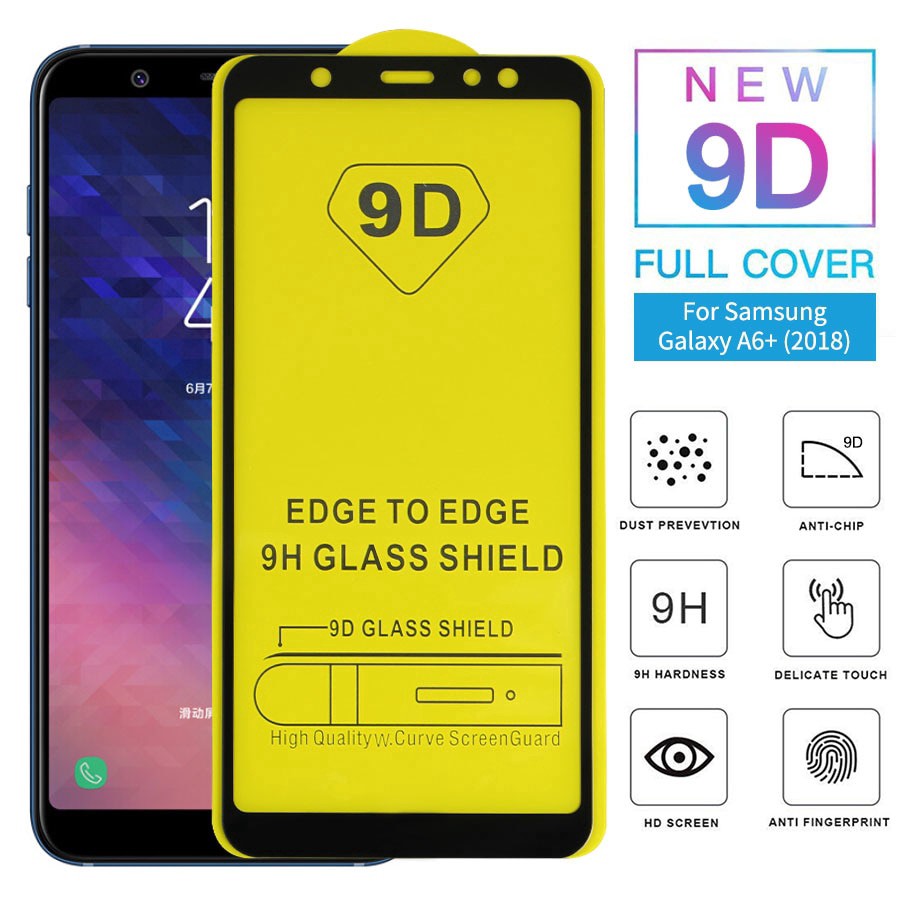 combo 2 kính cường lực cong 9D cho Samsung Galaxy A6 Plus 2018