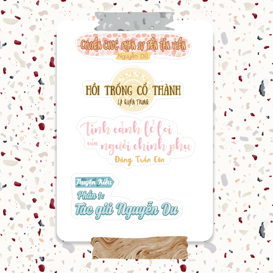 Nhãn dán sticker môn học 10 - Tựa bài ngữ văn