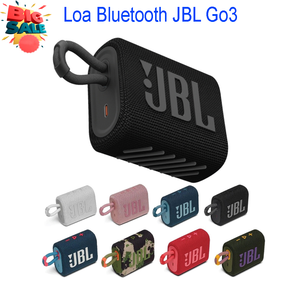 Loa Bluetooth JBL Go3 , Loa Nghe Nhạc Công Suất Lớn, Loa Bluetooth Bass Mạnh, Kháng Nước và Bụi IP67, Công Nghệ JBL Pro Sound, Kiểu Dáng Di Động, Kết Nối Bluetooth 5.1, BH uy tín 1 đổi 1