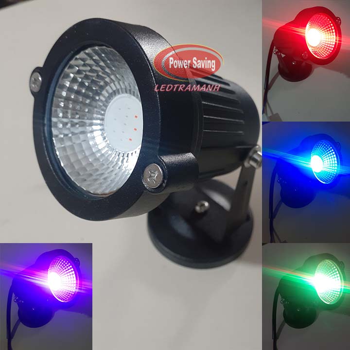 Đèn rọi H2 cob led 5W 7 màu rọi ngoài trời rọi hồ cá