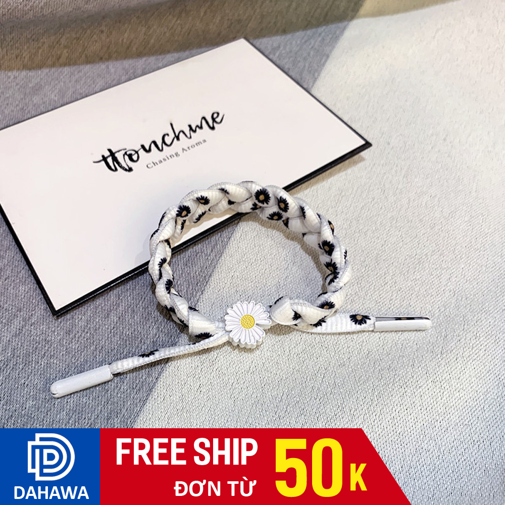 Vòng đeo tay handmade VT19 có dây rút rộng chật tùy ý, họa tiết hoa cúc họa mi GD xinh xắn, hot trend 2020