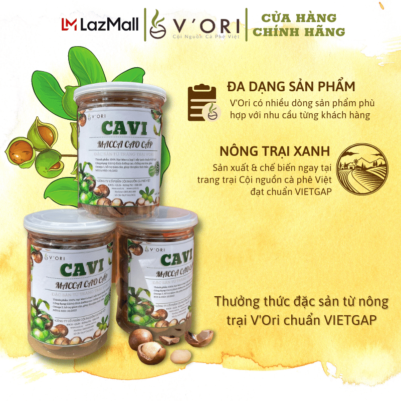 HẠT MACCA CAVI CAO CẤP 250GR (CHUẨN VIETGAP)