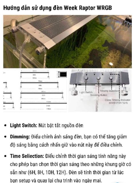 Đèn LED Week Raptor WRGB - D600 - (Hồ thủy sinh 60-70cm )