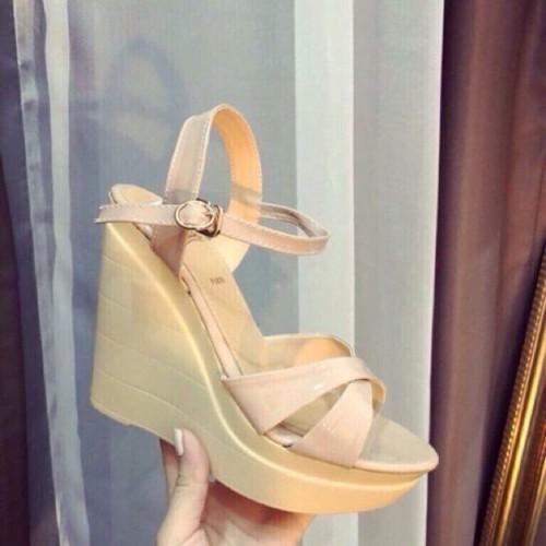 [HCM]Giày sandal đế xuồng quai chéo 12cm4