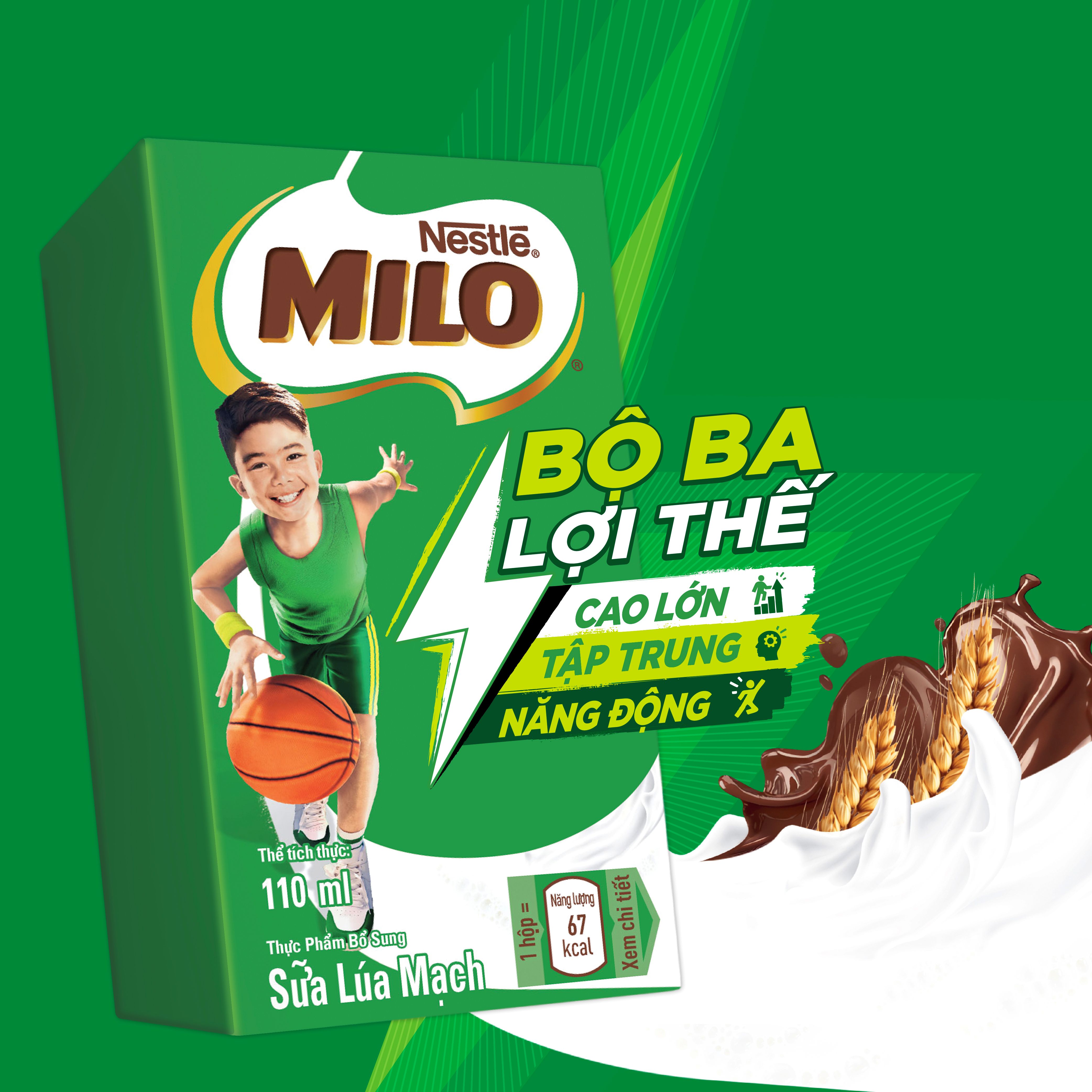 [FREESHIP TOÀN QUỐC] Sữa lúa mạch Nestlé® MILO® thùng 48 hộp x 110ml