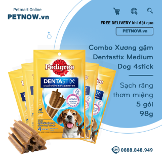 Combo Xương gặm Dentastix Medium Dog 4stick 98g - Sạch răng thơm miệng thumbnail