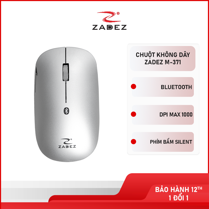 ZADEZ Chuột Kết Nối Bluetooth Silent M-371 - Chuột Không Dây Chipset Broadcom, Độ Phân Giải 1000DPI