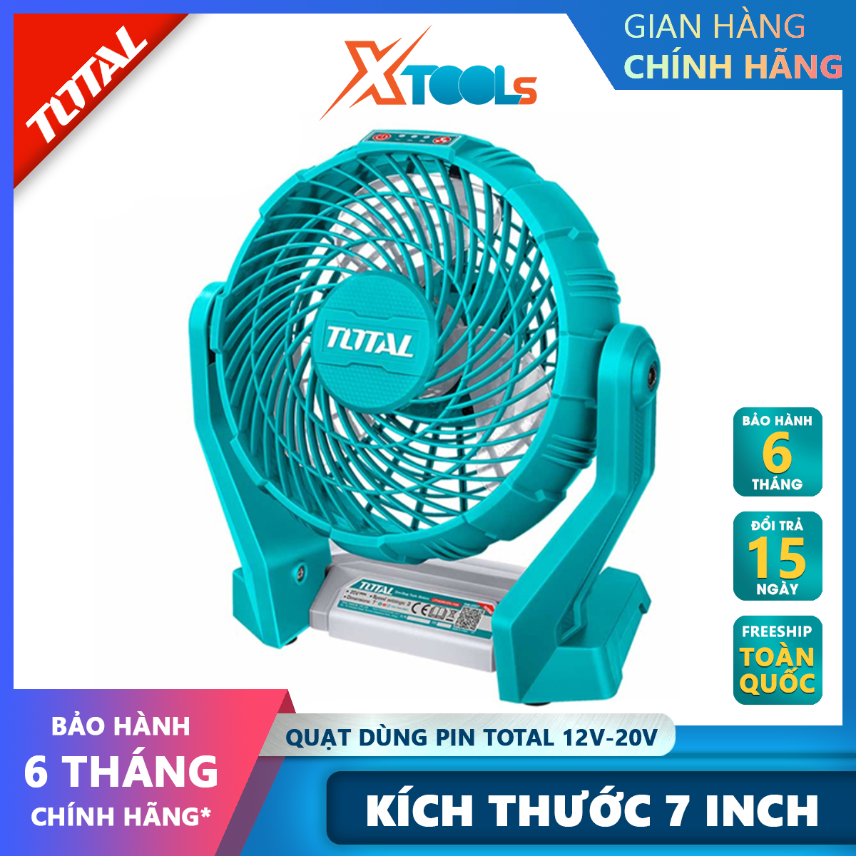 Quạt máy dùng pin Lithium 12V TOTAL TFALI1207