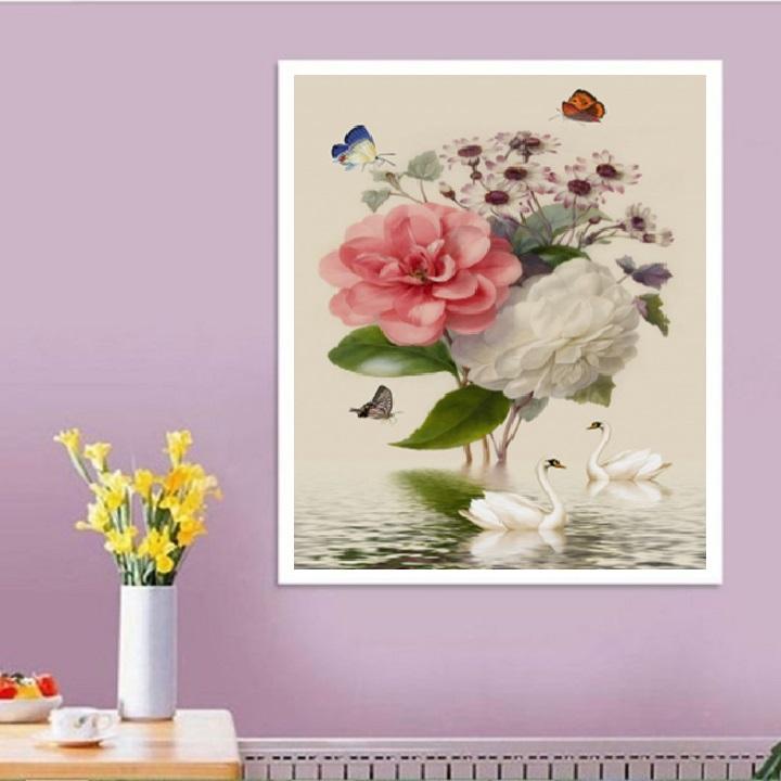 Tranh đính đá an nhiên hạnh phúc lv067 50*70cm