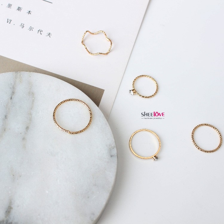 SET 5 NHẪN HÀN QUỐC DỄ THƯƠNG XINH XẮN CHO NỮ
