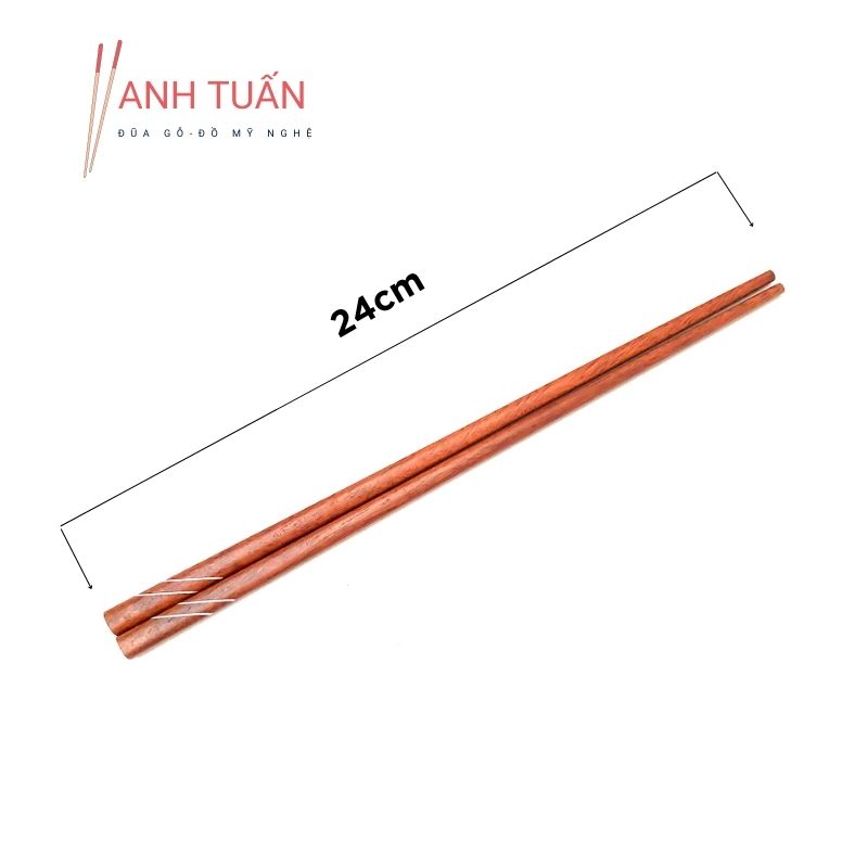 [Giá sỉ] Bộ 30 đôi đũa KHẢM đũa gỗ ăn cơm cao cấp đũa gỗ CẨM HỒNG, đũa đẹp tự nhiên không hoá chất, không cong vênh, chống mốc, kháng khuẩn